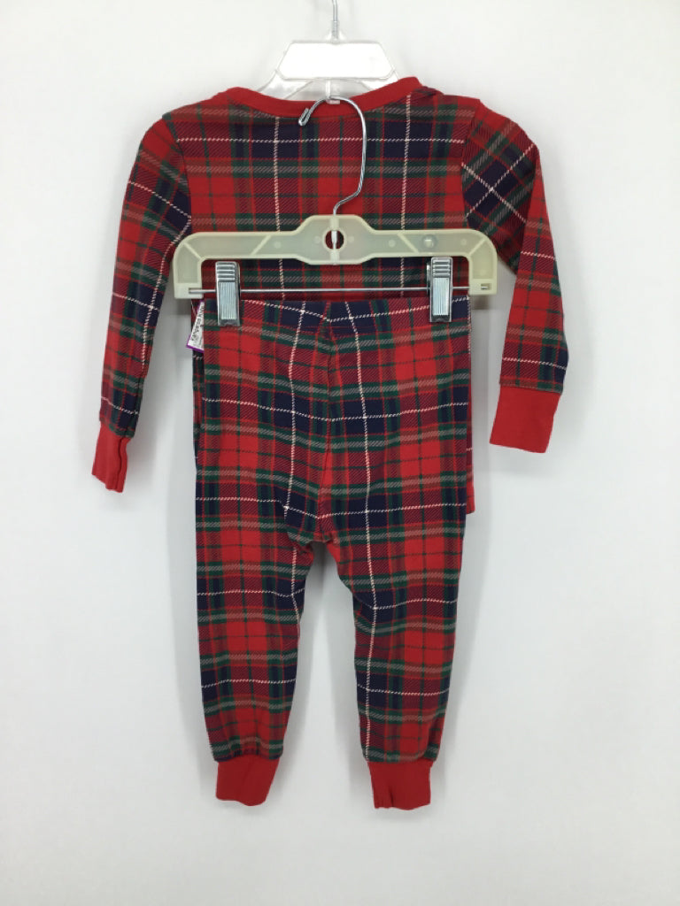 Old Navy Child Size 18-24 Months Red Plaid Pajamas - boys