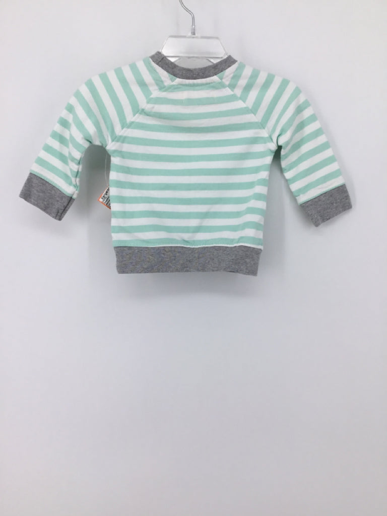 Monica + Andy Child Size 0-3 Months Green Stripe Sweatshirt - boys