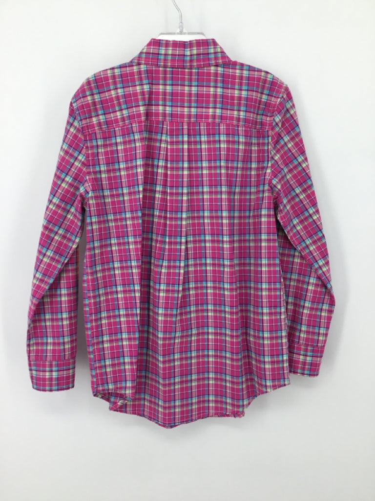 Ralph Lauren Child Size 7 Pink Plaid Shirt - boys
