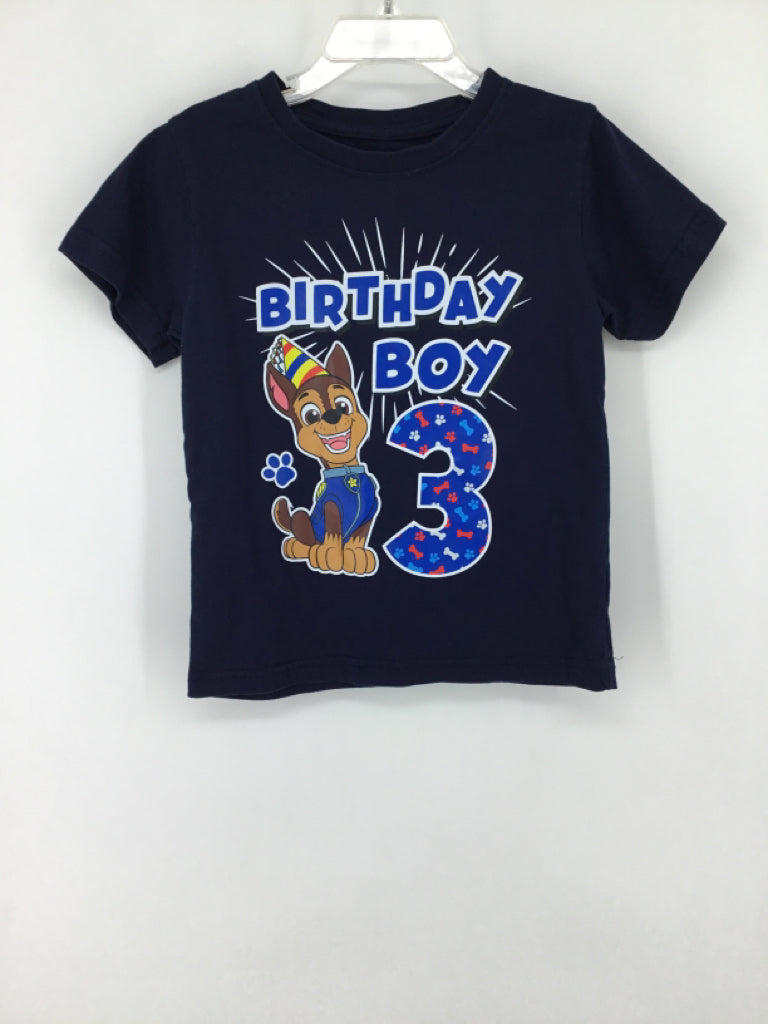 Paw Patrol Child Size 3 Navy Christmas T-shirt - boys