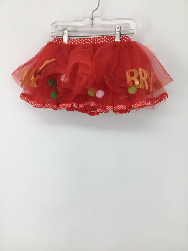 Mudpie Child Size 2 Red Christmas Skirt