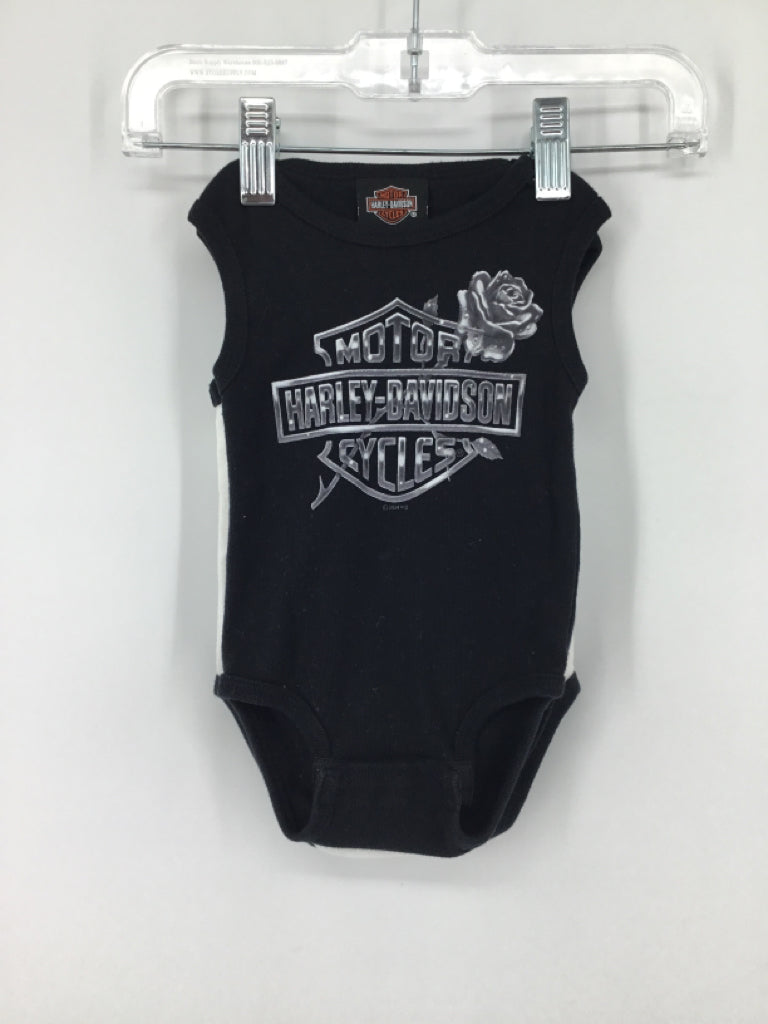 Harley Davidson Child Size 3-6 Months Black Onesie
