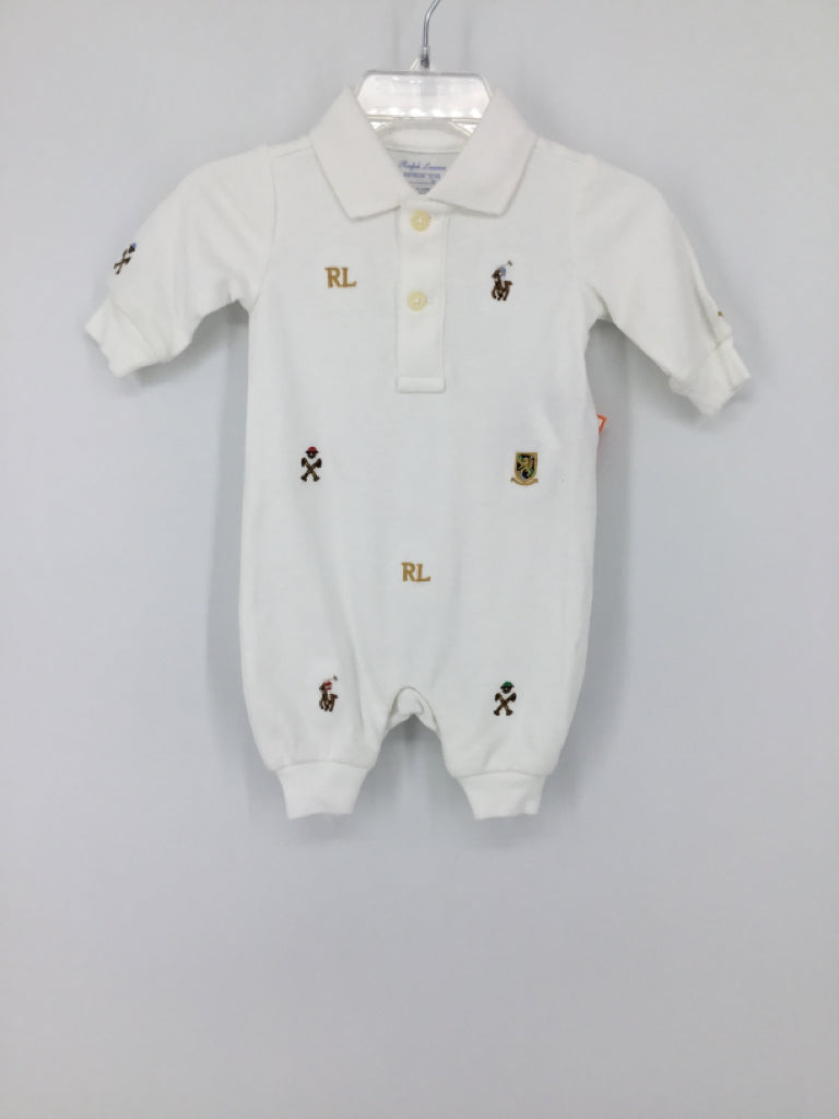 Ralph Lauren Child Size Newborn White Embroidered Outfit - boys