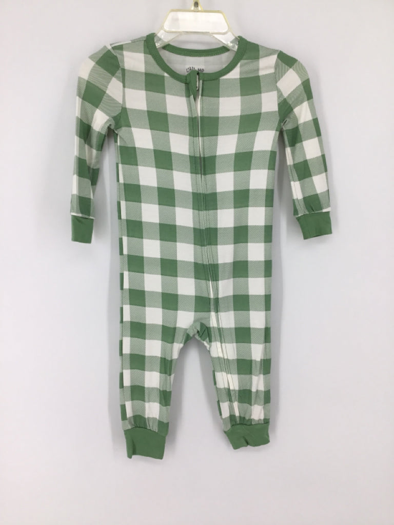 Little Me Child Size 12 Months Green Checkered Pajamas - boys