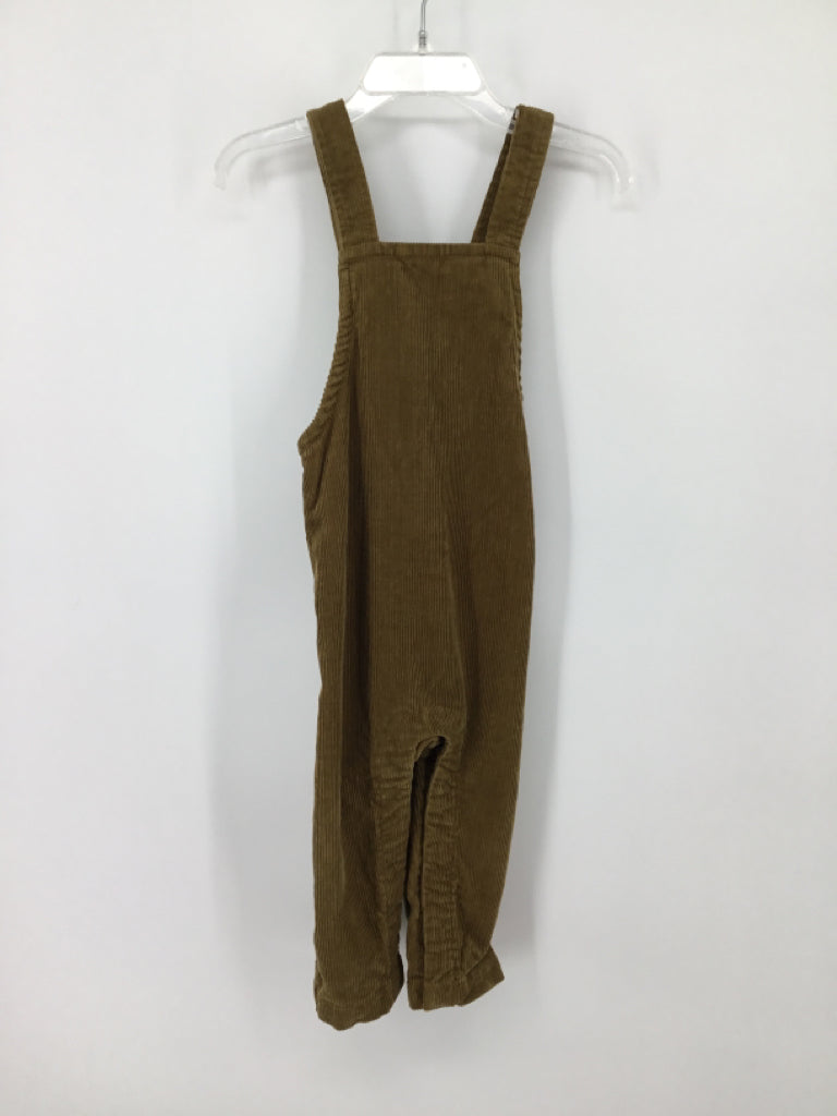Tea Child Size 12-18 Months Tan Solid Overalls - boys