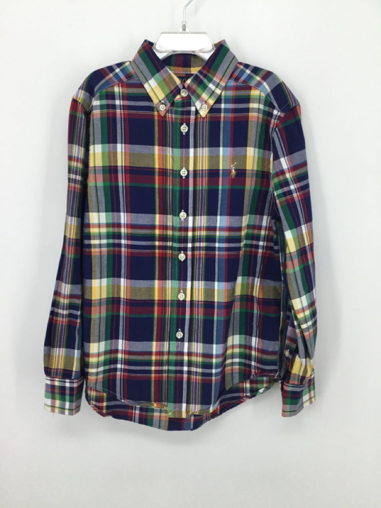 Ralph Lauren Child Size 8 Multi-Color Plaid Shirt - boys
