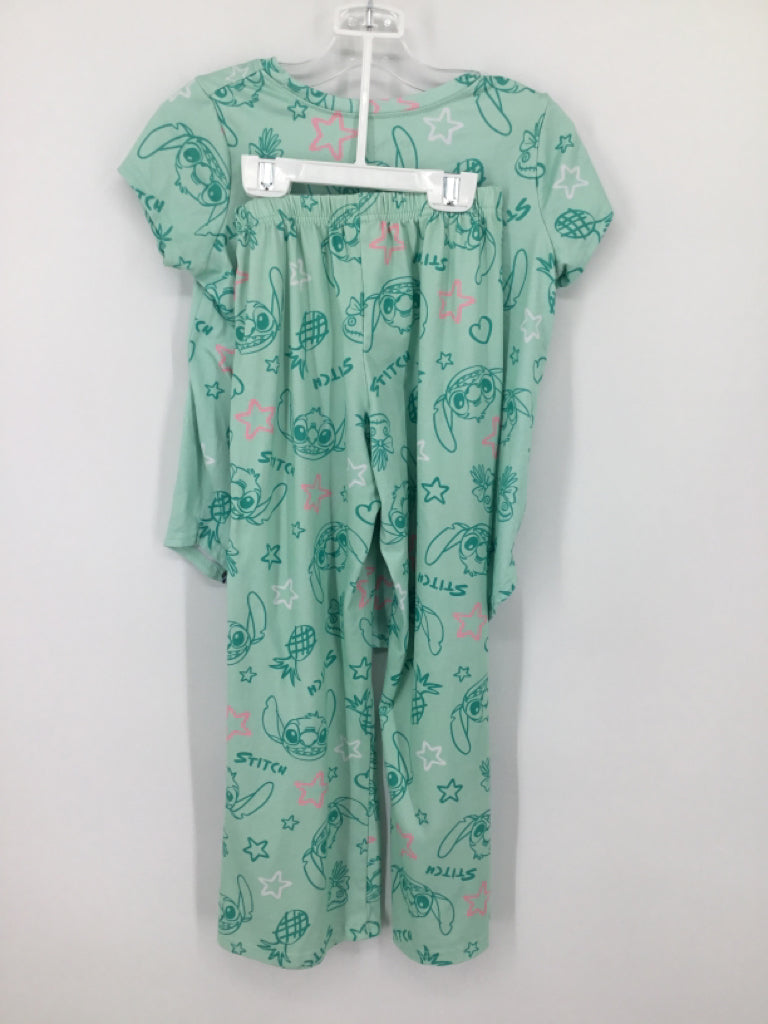 Disney Stitch Child Size 8 Green Pajamas - girls