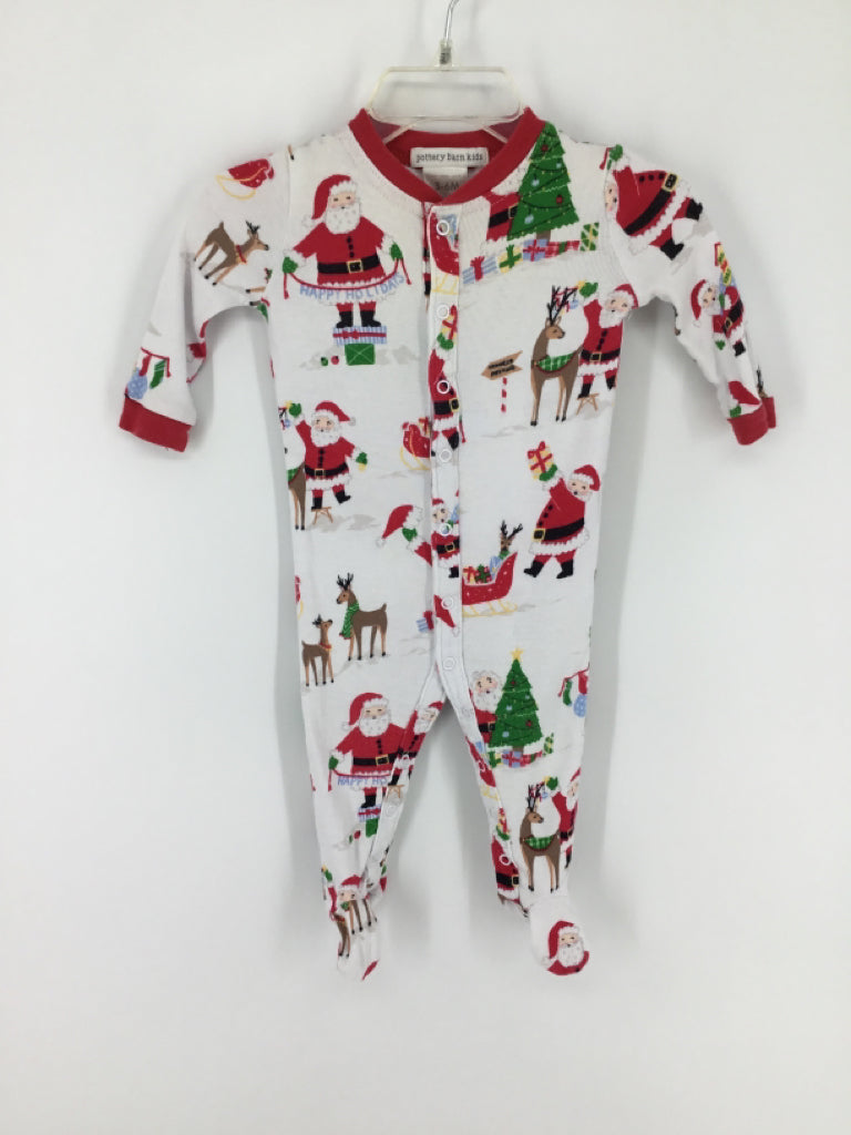 Pottery Barn Kids Child Size 3-6 Months White Christmas Sleeper