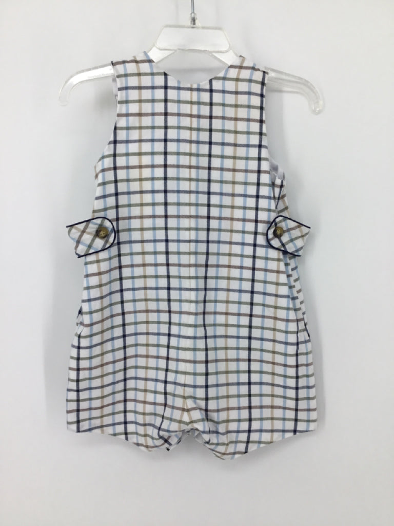 b Bella Bliss Child Size 9 Months White Checkered Outfit - boys