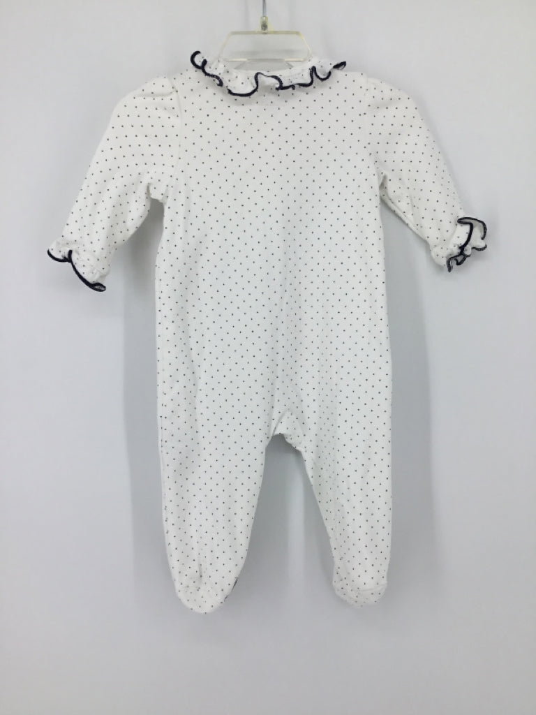 Little Me Child Size 6 Months Navy Sleepers