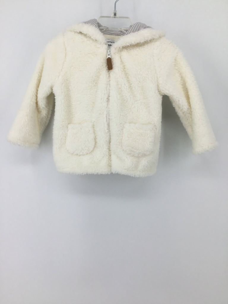 Carter's Child Size 18 Months Cream Solid Jacket - boys