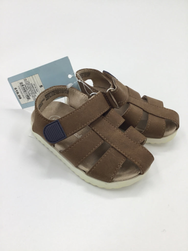 Cat & Jack Child Size 5 Toddler Brown Sandals/Flip Flops