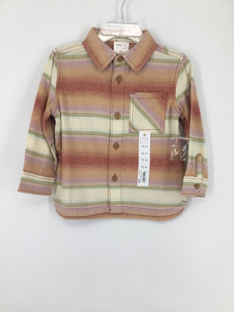 Little Co Child Size 18 Months Multi-Color Stripe Shirt - boys