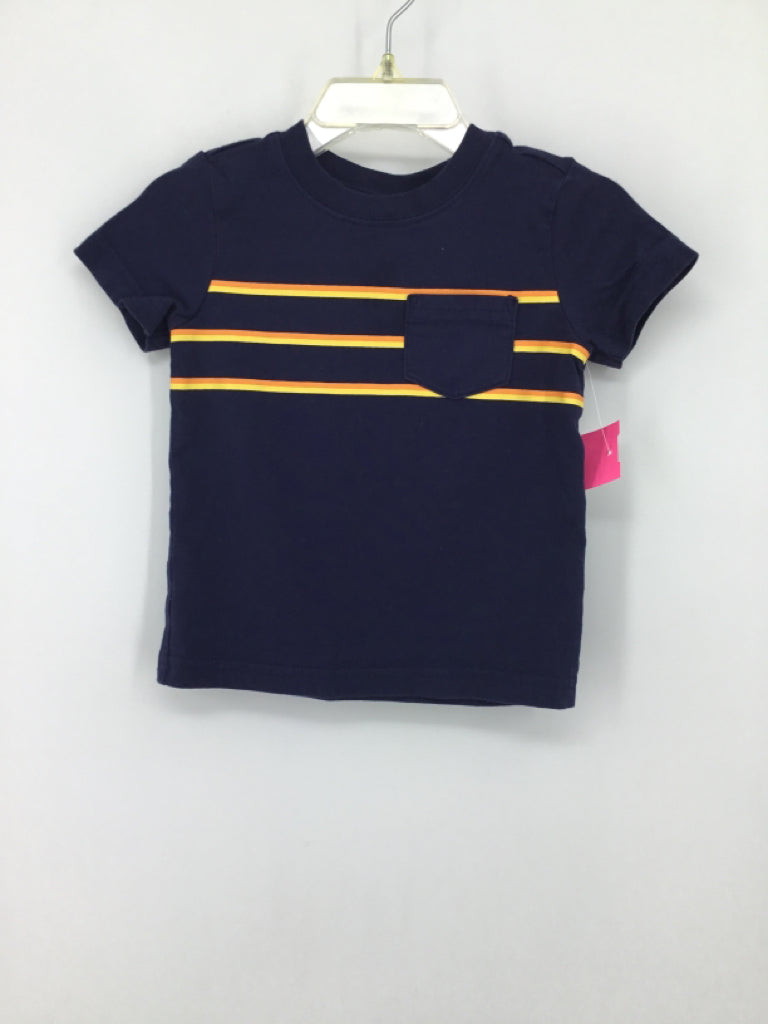 Janie and Jack Child Size 12-18 Months Navy Stripe T-shirt - boys
