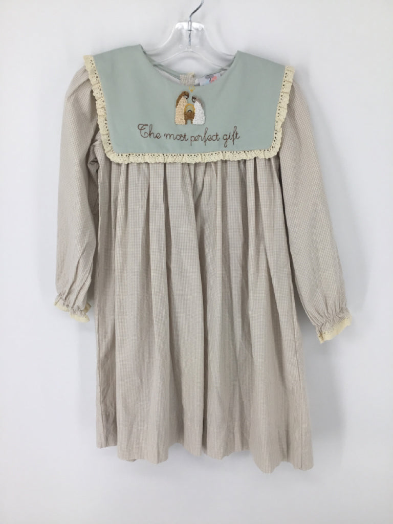 Fox & Fawn Child Size 8 Tan Christmas Dress