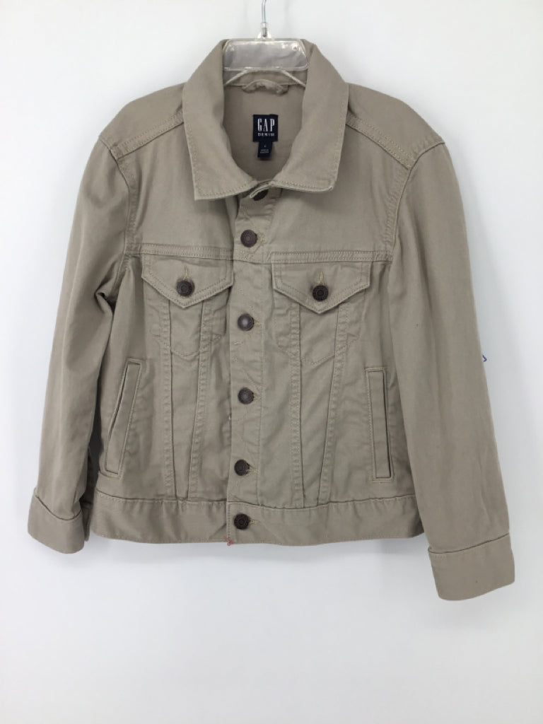 Gap Denim Child Size 6 Tan Solid Jacket - boys