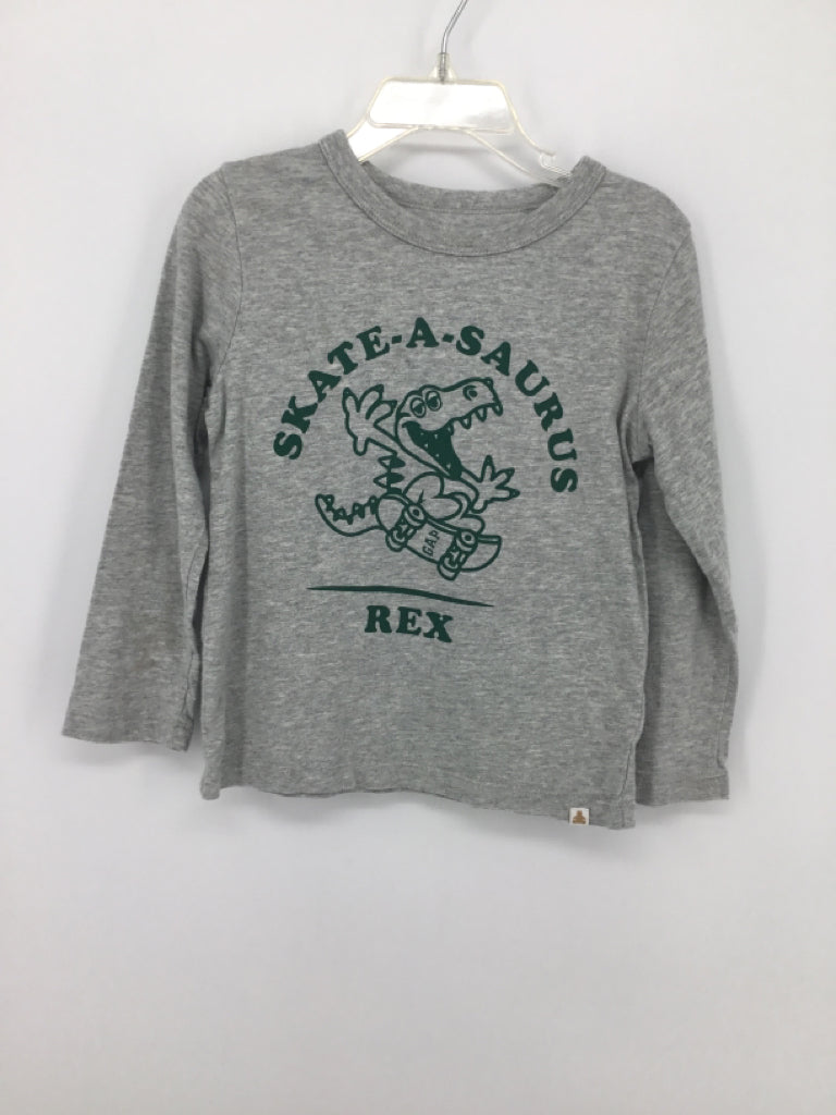 Baby Gap Child Size 4 Gray Dinosaur T-shirt - boys