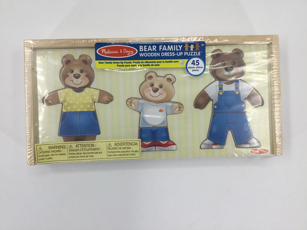 Melissa & Doug Bear Family Wooden  Dress Up Puzzle