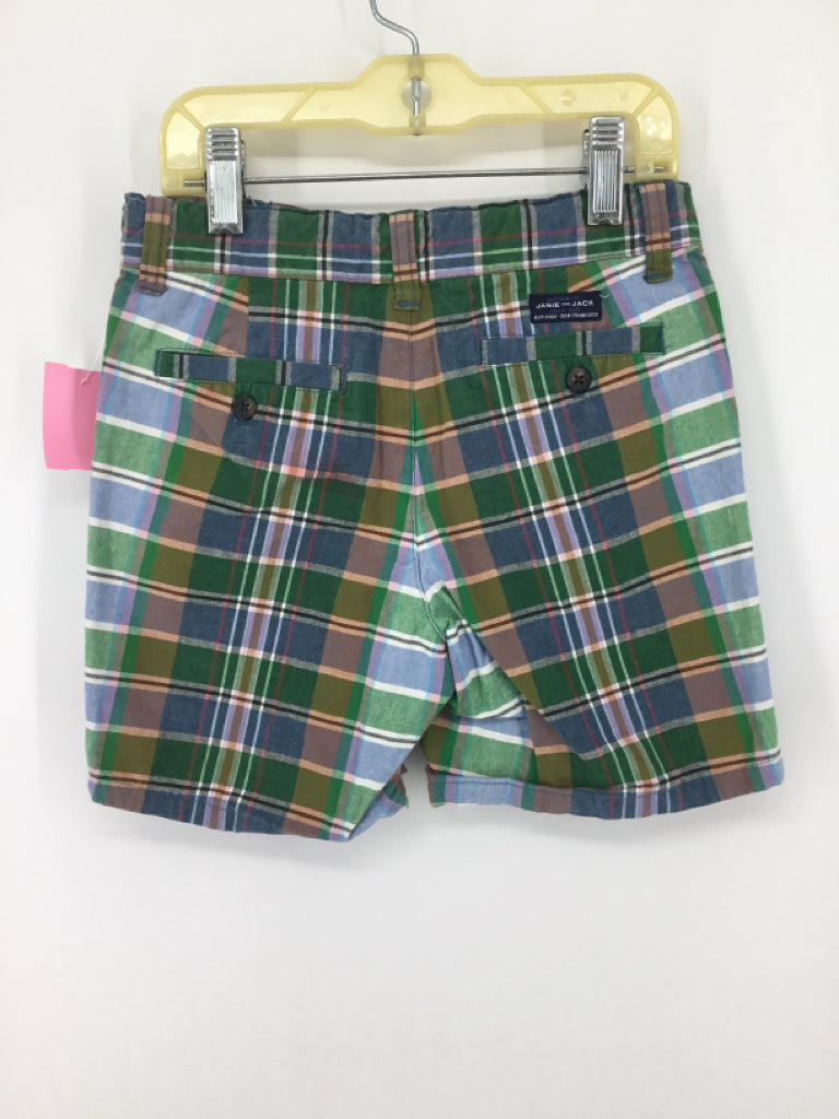 Janie and Jack Child Size 5 Green Plaid Shorts - boys