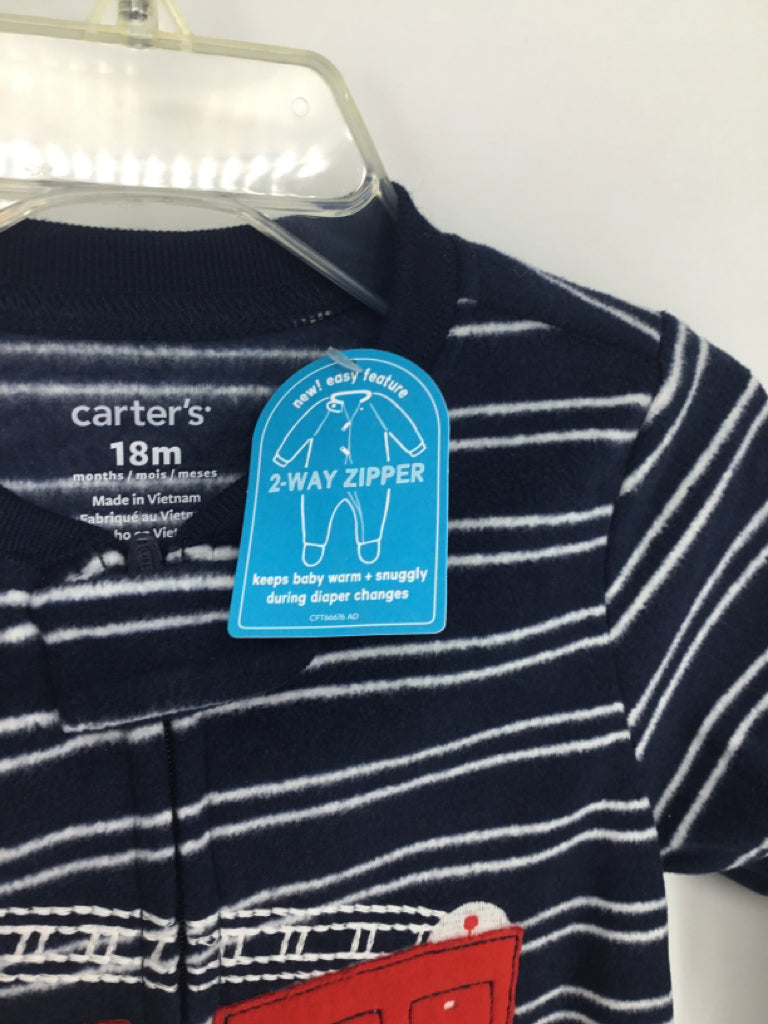 Carter's Child Size 12 Months Navy Sleepers