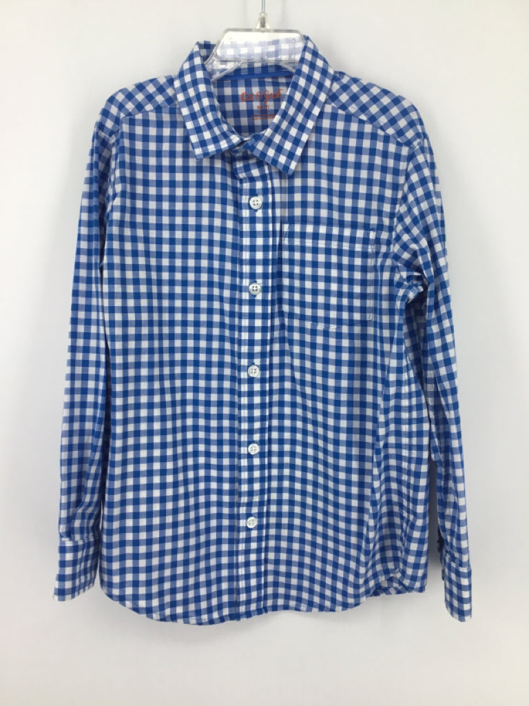 Cat & Jack Child Size 6 Blue Gingham Shirt - boys