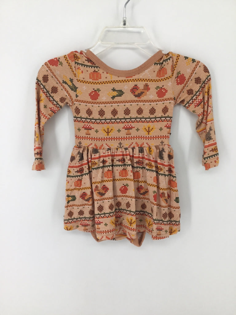 Play by Little Sleepies Child Size 0-3 Months Brown Thanksgiving Outfit