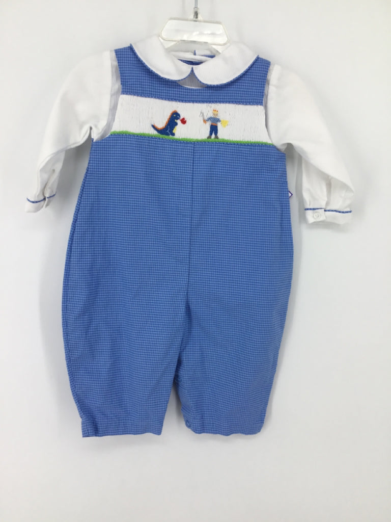 Petit Ami Child Size 6 Months Blue smocked Outfit - boys