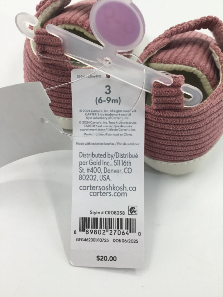 Carter's Child Size 3 Toddler Pink Baby/Walker Shoes