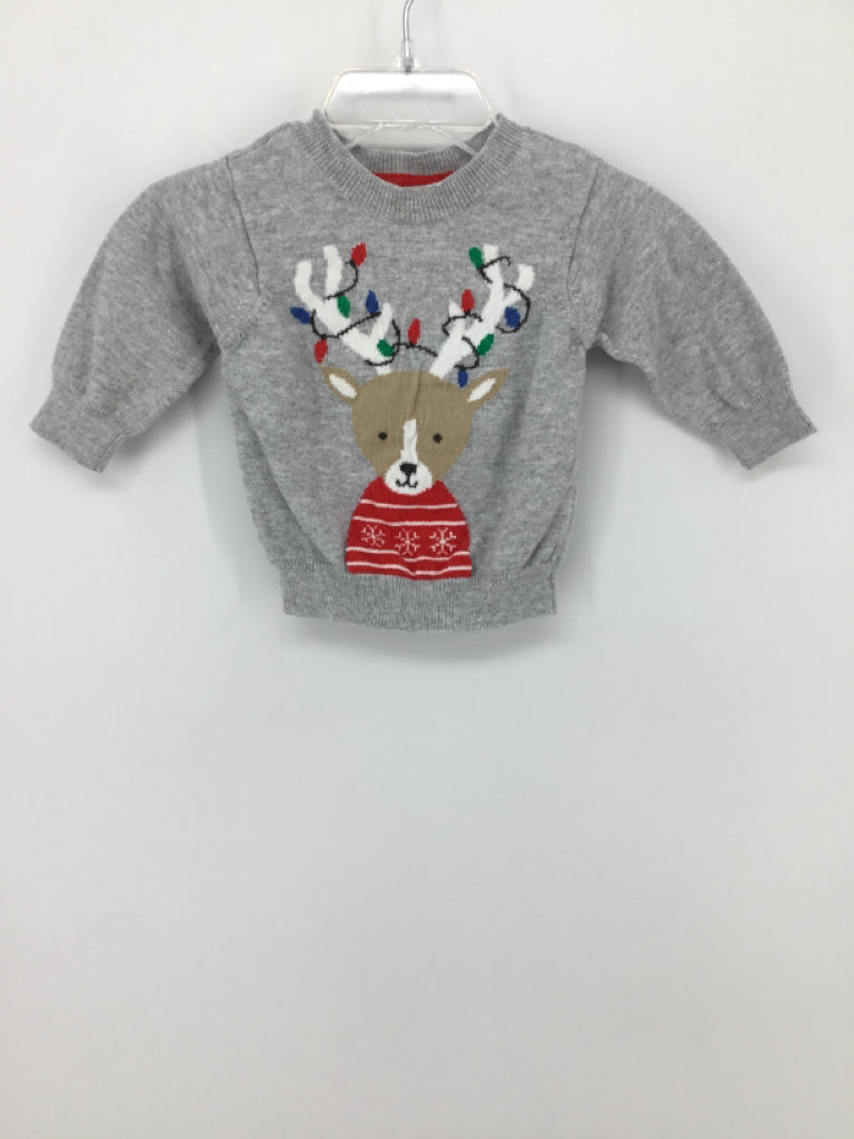 Carter's Child Size 3 Months Gray Christmas Sweater