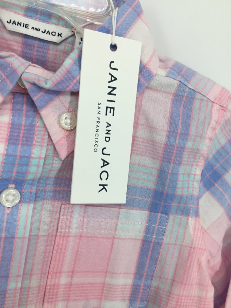 Janie and Jack Child Size 18-24 Months Pink Plaid Shirt - boys