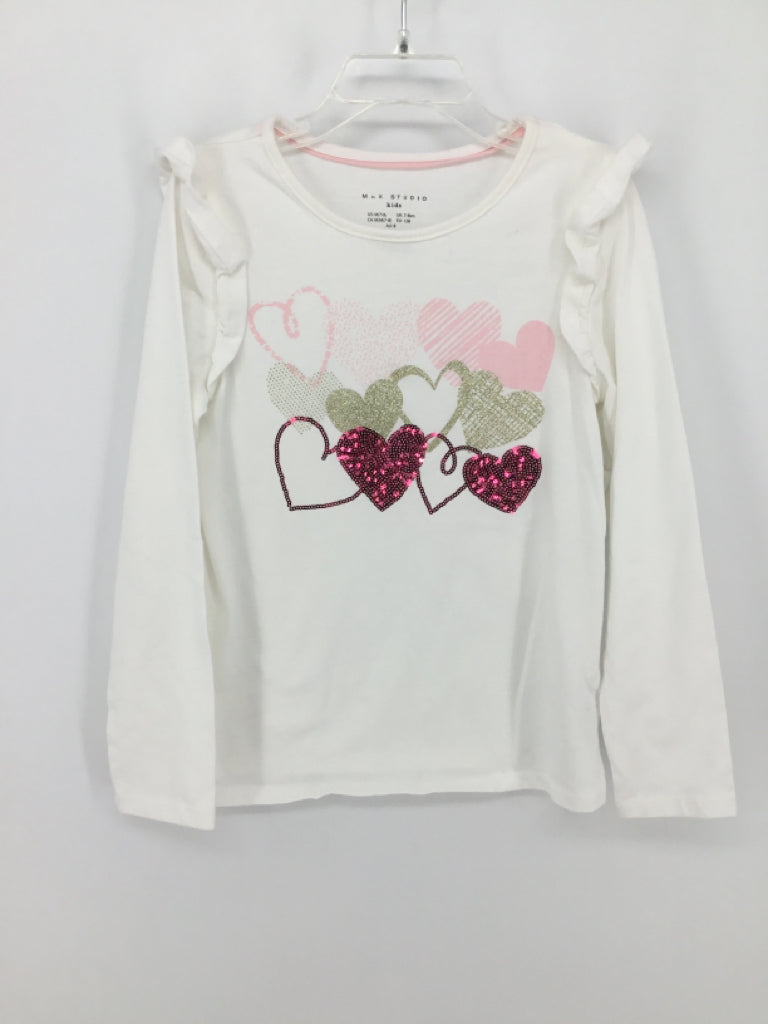 MAX Studio Child Size 7 White Valentine's Day Shirt