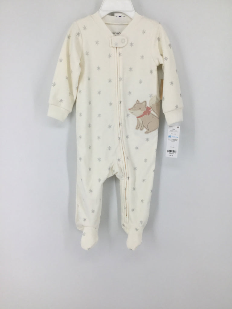 Carter's Child Size 9 Months White Sleepers