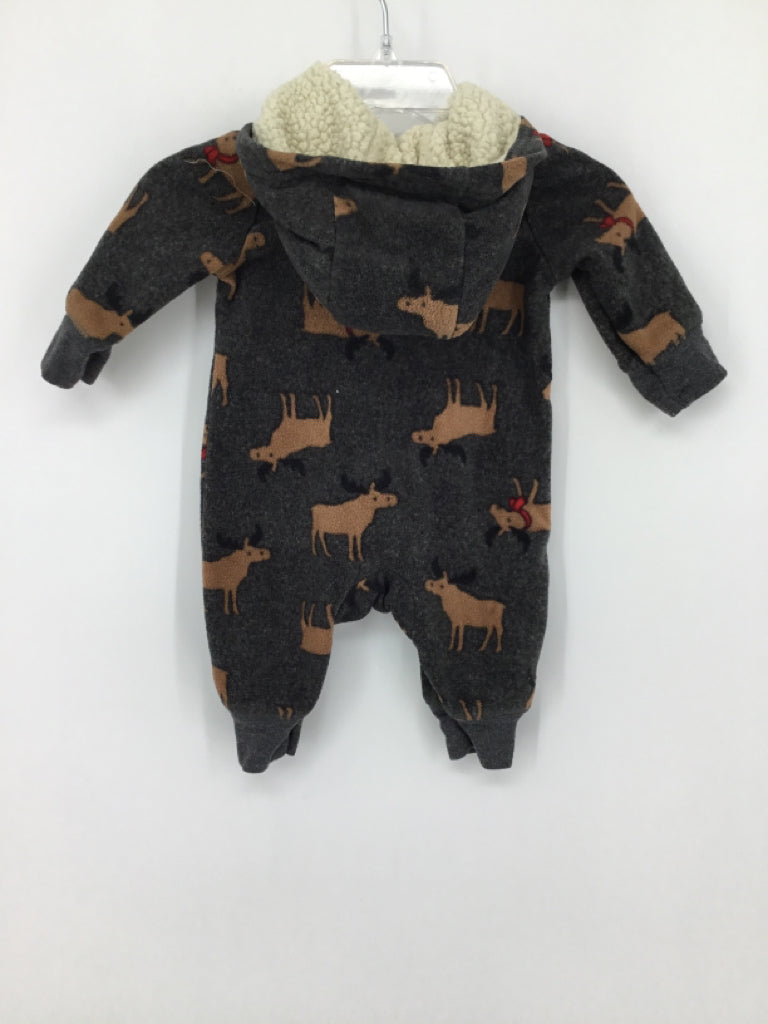 Just One You Made by Carters Child Size Newborn Gray Print Outfit - boys