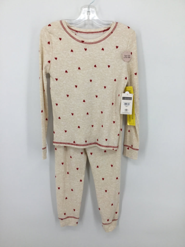 Laura Ashley Child Size 10 Tan Valentine's Day Pajamas