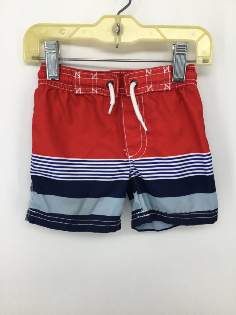 Carter's Child Size 12 Months Red Stripe Swimwear - boys