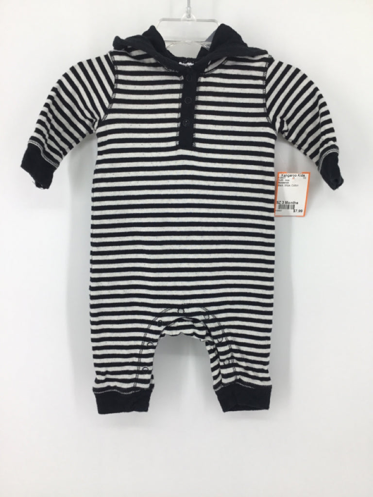 Nordstrom Child Size 3 Months Black Stripe Outfit - boys