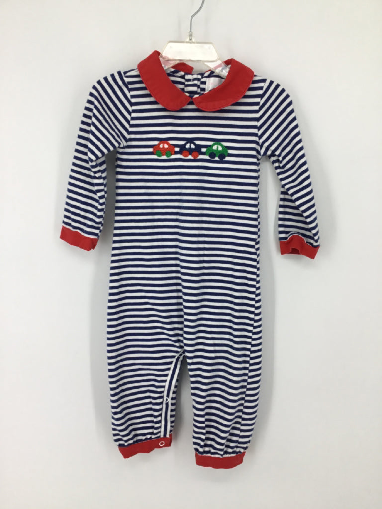 Cecil and Lou Child Size 18 Months Navy Stripe Outfit - boys