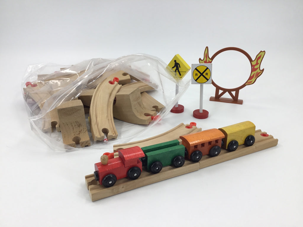 Wooden Train Track Set