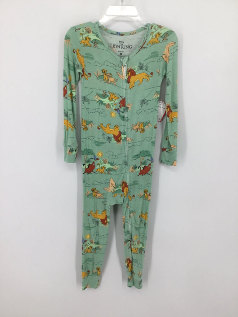 Disney Child Size 3 Green Character Pajamas - boys