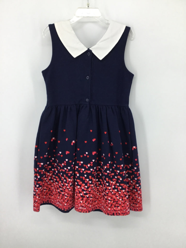 Janie and Jack Child Size 7 Navy Valentine's Day Dress
