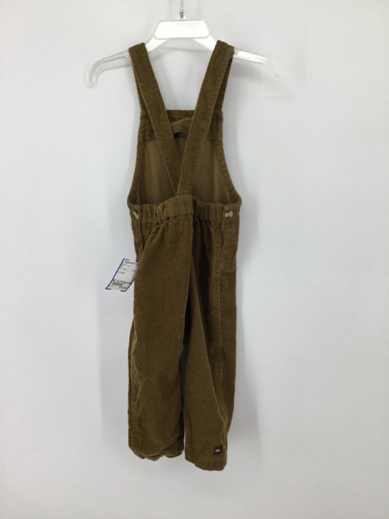 Tea Child Size 12-18 Months Tan Solid Overalls - boys