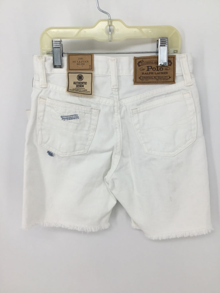 Ralph Lauren Child Size 7 White Solid Shorts - boys