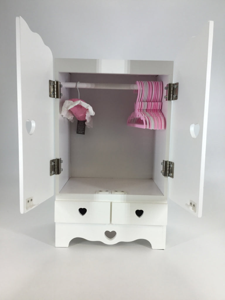Melissa & Doug Wooden Doll Armoire with hangers