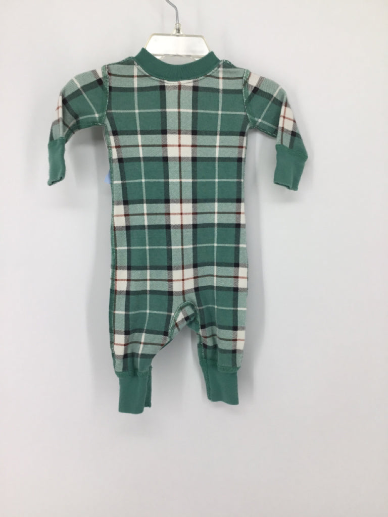 Hanna Andersson Child Size 0-3 Months Green Plaid Pajamas - boys