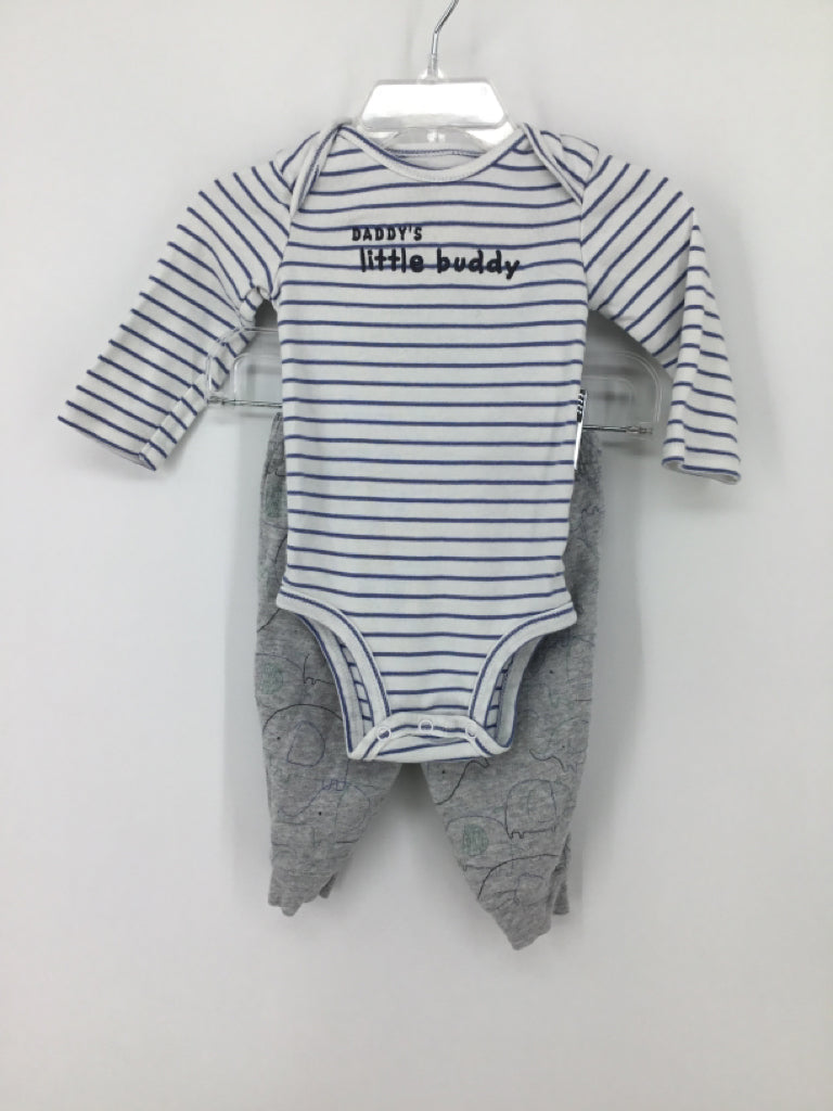 Just One You Made by Carters Child Size 6 Months Blue Stripe Outfit - boys