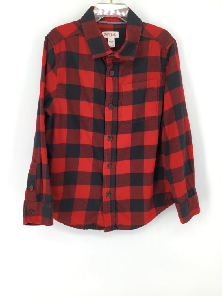 Cat & Jack Child Size 6 Red Checkered Shirt - boys
