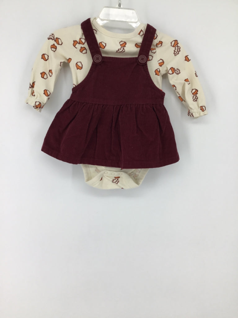 Cat & Jack Child Size 3-6 Months Burgundy Dress - girls