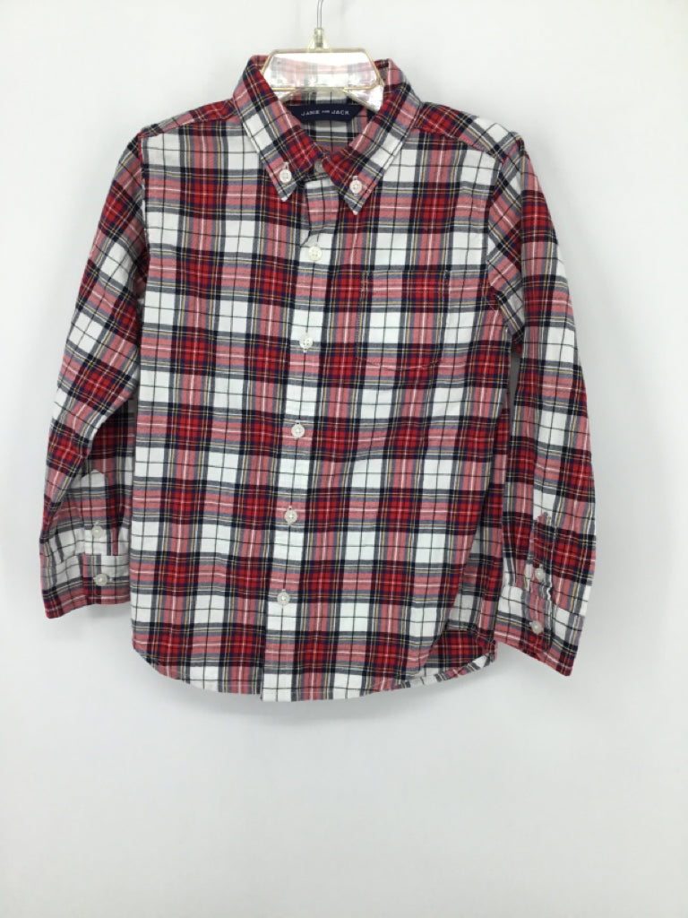 Janie and Jack Child Size 4 Red Plaid Shirt - boys