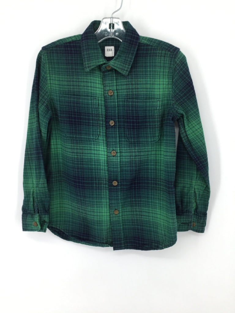 Gap Kids Child Size 8 Green Plaid Shirt - boys