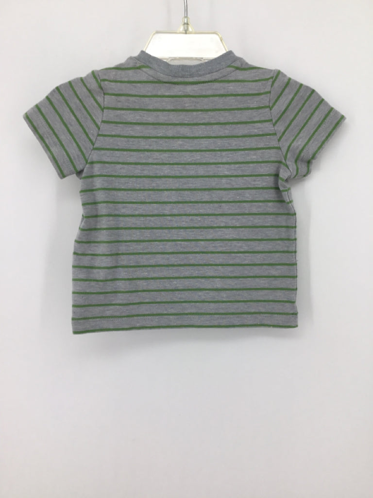 Cat & Jack Child Size 3-6 Months Green Stripe T-shirt - boys